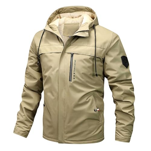 Veste d'extérieur à capuche homme avec poches zippées confortables