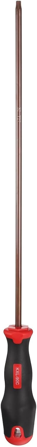 HARFINGTON T27 Torx Screwdriver 16.14" Magnetic Screwdrivers 4.33" Heat-Treated S2 Alloy Steel with Ergonomic Handle for DIY Repairing, Red Brown