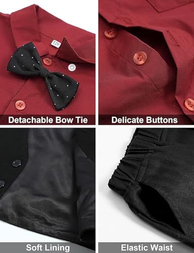 Image of A&J DESIGN 4pcs Baby & Toddler Suit, 12 Months - 5T, Shirt & Pants & Vest & Bow Tie