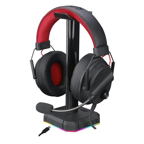 Suporte para Headset e Hub USB Redragon Scepter Preto