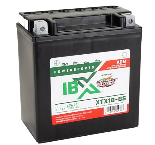 Image of Interstate Batteries IBX YTX16-BS Powersports Battery 12V 14Ah 230CCA AGM