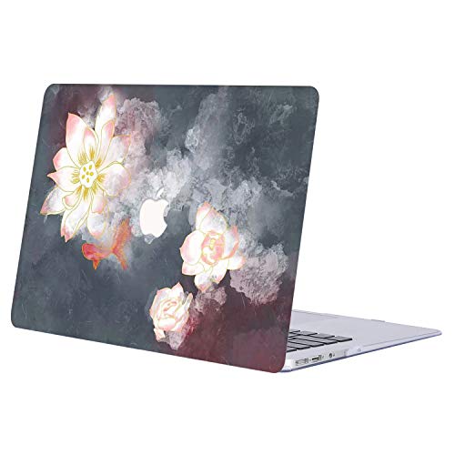MacBook Air 13 Zoll Hülle (2010–2017 Release), AJYX Kunststoff-Blumen-Muster, Hartschalen-Schutzhülle für MacBook Air 13,3 Zoll (Modell: A1369 &