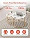 VEVOR Nesting Tables, Coffee Table Set of 2, 23.6 inch Round Coffee Table, Small Coffee Tables Night Stand with Metal Frame, for Living Room, Bedroom, Office (White & Gold)