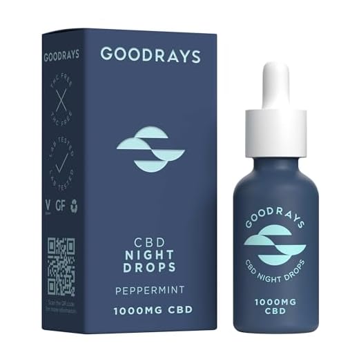 GOODRAYS CBD Oil, 1000mg, High Strength CBD Night Drops, Vegan, Peppermint Flavour, Packaging May Varyy