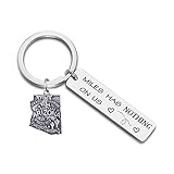 JJTZX Miles Has Nothing on Us United States Keychain US Map Keychian for Long Distance Relationship Gift (Arizona)