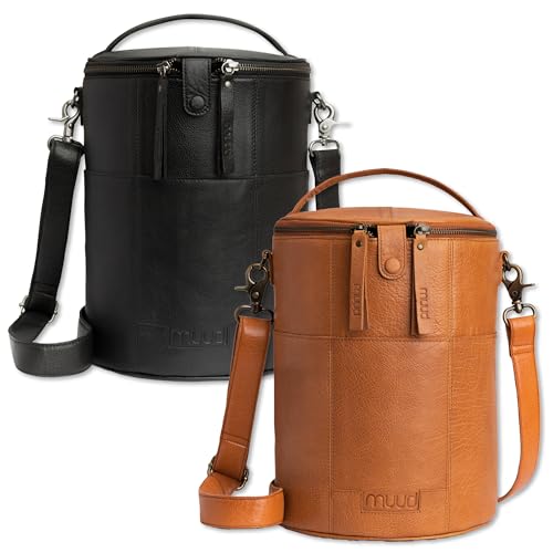 Frida's Wollhaus muud Saturn XL – Handgefertigte Ledertasche für Strick- und Häkelprojekte, Farbe Whisky – Bild 6