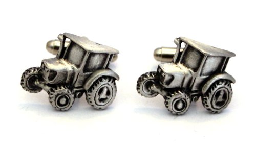 Hoardersworld Tractor Cufflinks in English Pewter, Handmade, Gift Boxed, Farming (hin)