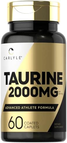 Carlyle Taurine Supplement | 2000mg | 60 Caplets | Vegetarian, Non-GMO, and Gluten Free | Advanced Athlete Formula