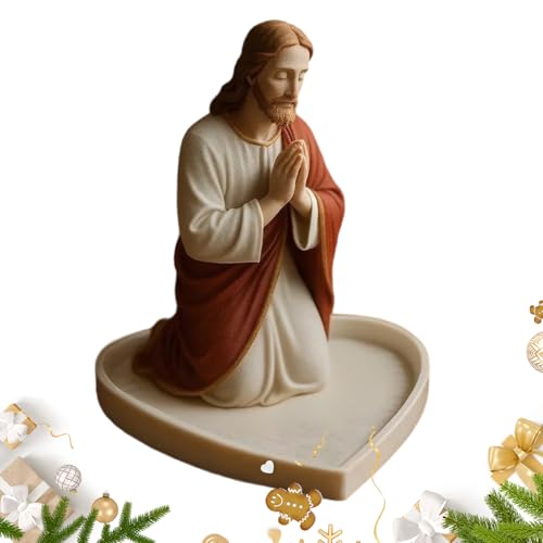 Sionhiuo Rosario Con Maria Rezando, Almacenamiento Para Collares, Rosario Católico Religioso Para Sala De Estar Estantería Dormitorio Escritorio Mesita De Noche