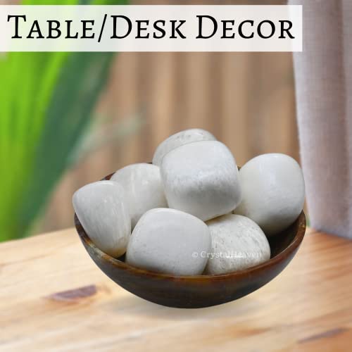 Image of Certified Scolecite Crystal Healing Tumbled Stone, Natural Polished Crystals for DIY Crafts, Manifestation, Meditation, Pooja Feng Shui and Reiki Healing (30 Grams)