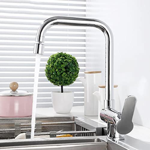 Mitigeur cuisine pliant en laiton brossé avec douchette rotative chic - 6