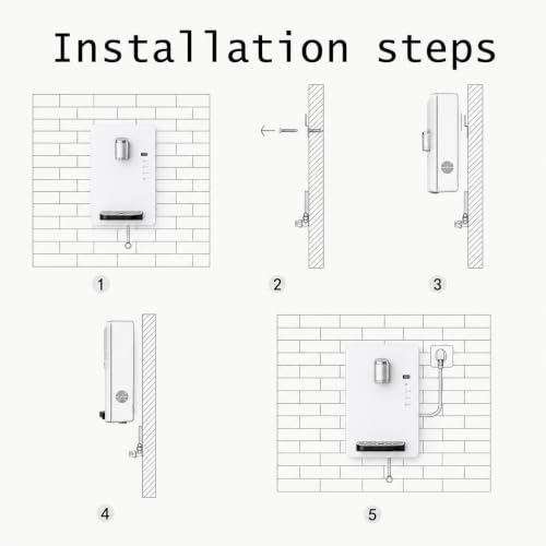 Dispensador de agua con control táctil de 2200W seguro de pared 5