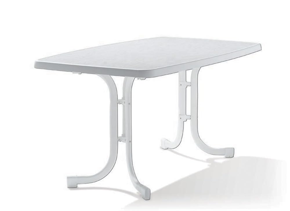 Sieger 153/W - Mesa de Comedor para Exterior (Acero), Color Blanco, 150 x 90 cm