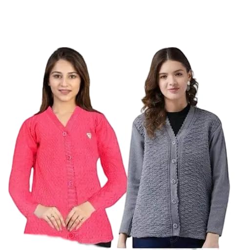 Mohan Traders' Winter Soft Knit Solid Full Sleeves Button Down Woolen Pullover for Women_CMB_142-picture-35