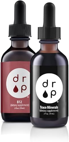 Drop Supplements - Gotas de electrolitos orgánicos de minerales traza y vitamina B12, 2500 mcg, paquete de gotas líquidas de 2 onzas