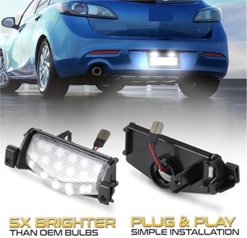 Luces de matrícula para Mazda 3 y M2 2011-2013 | Accesorios de luces traseras blancas coche 2