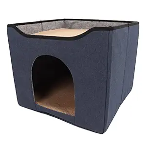Cat House, Cat Villa Dual Purpose Squared for Cattery Blue