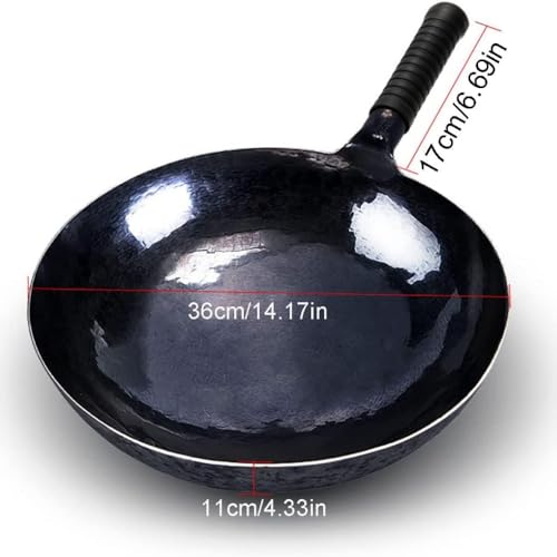 Wok de hierro forjado a mano 36cm con mango de silicona miniatura 3