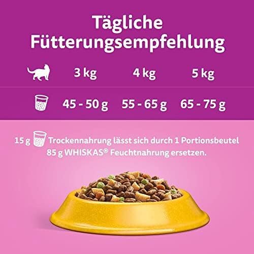 WHISKAS 7+ mit Huhn Katzenfutter Trockenfutter (2x1,9kg, Huhn)