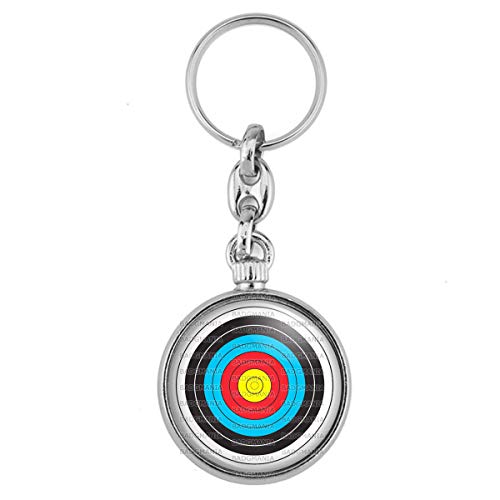 BADGMANIA - BADGMANIA Porte Clés Métal 2 faces Cible Tir a l'Arc Archerie Militaire Tireur Chasse Logo 33mm