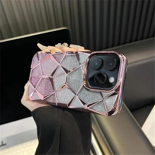Coque silicone iPhone 14 Pro antichoc à paillettes dégradées et protection photo 3D