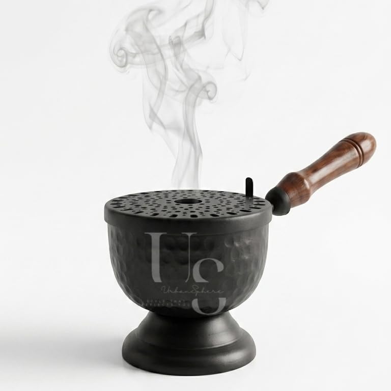 Image of Urbansphere Dhoop Holder Incense Burner Loban Dani Dhoop Dani Aarti Metal Loban Dhoop Dani /Dhoop Dani Stand Burner for Home Office Temple Puja.