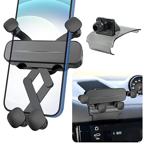LUNQIN Support de téléphone de voiture pour Porsche Macan 2015-2025 et Cayenne 2019-2023 Accessoires de voiture Décoration intérieure Support de téléphone portable
