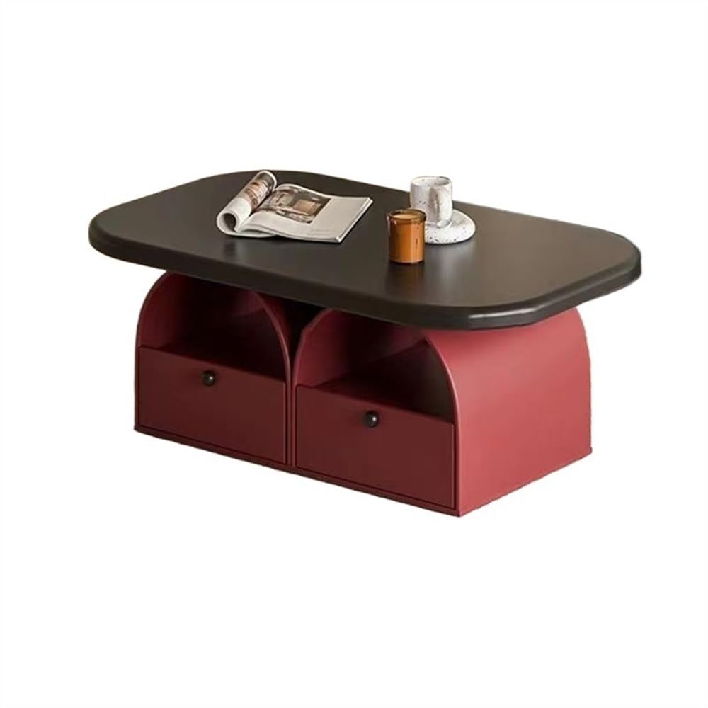 【Landscape Products 】 V.K. Coffee Table Vinsetto Modern Coffee Table with Faux Marble and Walnut