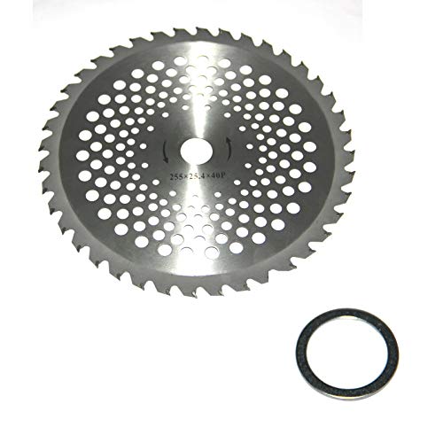 P SeekPro 10" 40T Carbide Tip Brush Cutter, Trimmer, Weed Eater Blades Wacker Edging Blades Wood Cutting Clearing Saw Blades
