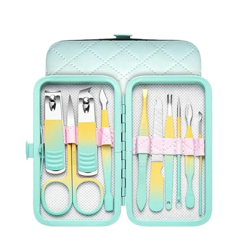LUYYBDBG Nail clippers set 10pcs Manicure Pedicure Kit Stainless Steel Clipper Tools With Grooming Travel Case-10pcs
