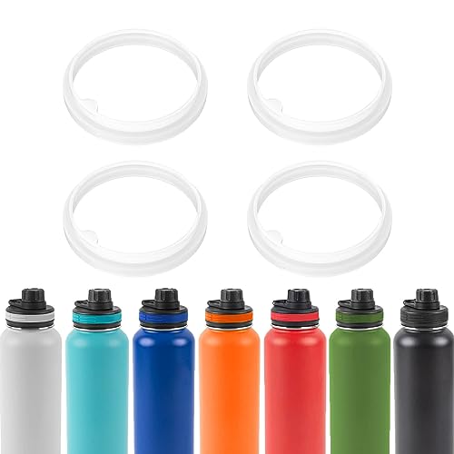 BOSORIO Paquete de 4 juntas compatibles con ThermoFlask de 18 onzas, 24 onzas, 32 onzas, 40 onzas, botella de agua con tapa de boquilla, junta tórica de repuesto (no para tapa de popote ni tapa de