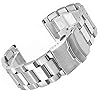 Kai Tian Brushed Finish Stainless Steel Watch Strap Replacement for Men and Women, 20mm Black Silver Watch Bands #3