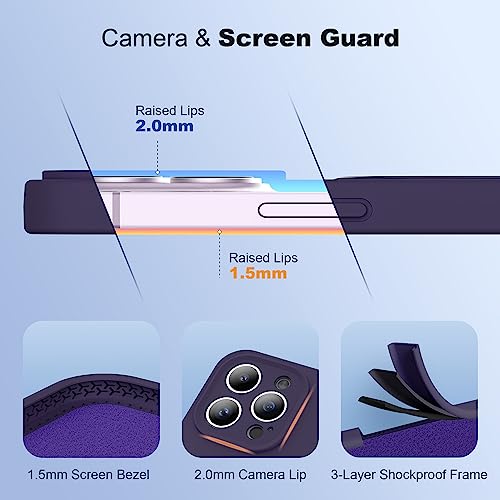 SKYLMW Designed for iPhone 14 Pro Max Case with Magnetic Invisible Stand Compatible with MagSafe Military Drop Tested Shockproof Silicone iPhone 14 Pro Max Phone Cases for Women Men 6.7'' 2022, Purple by SKYLMW - Image 4