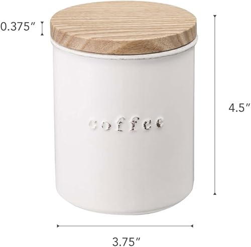 Miniatura 6 de Yamazaki Home Tosca - Recipiente de cerámica para alimentos secos, organizador de contenedores de cocina, color blanco