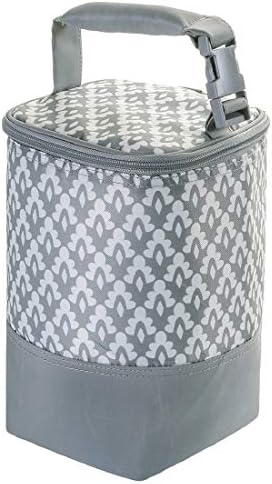 Insulated Baby Bottle Bag for Daycare - MBJERRY Size Upgrade Breastmilk Cooler Bag Baby Bottle Tote Bags, Easily Attaches to Stroller(Gray,Fits up to 4 Large 8 Oz. Bottles)