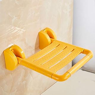 WUAZ Inoxidable Taburete de Ducha de Acero, Silla de Ducha, 300 kg de Carga,Amarillo