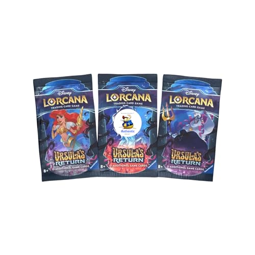 Lorcana Art Set de 3 paquets uniques de cartes à collectionner en 3 boosters pour collectionneurs Disney Lorcana : premier chapitre, Rise of the Floodborn, Into the Inklands et Ursula Return (Retour