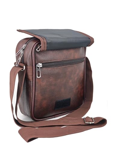 Image of Stylish PU-Leather Sling Cross Body Travel Office Messenger One Side Shoulder Bag for Men, Women & Boy