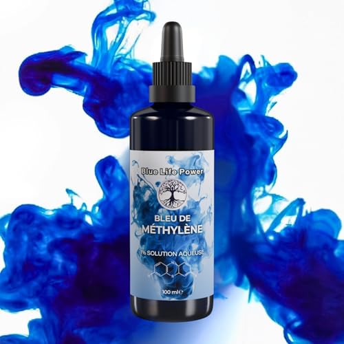 Solution de bleu de méthylène à 1% - 100 ml | Ultra Haute Pureté USP - Testé | Sans métaux lourds | Bleu de Méthylène | Bouteille en verre | Blue Life Power®