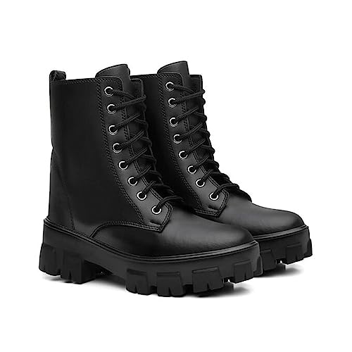 Kit 2 Bota Coturno Tratorada Chelsea Elastico + Coturno Cadarço Black (36, Preto)