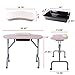 AGESISI Portable Manicure Table Foldable Nail Desk with Large Drawer Nail Tech Table for Technician Salon Workstation Client Wrist Cushion/Carry Bag/4 Lockable Wheels, 36-inch, Pink