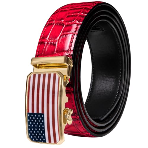 Image of Dubulle Men's Ratchet Belt Gold /Black /Red /Green /Blue /White Automatic Buckle Business Casual Belt Gift - Adjustable Fit