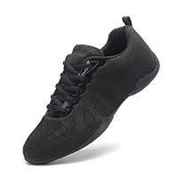 SECHRITE Cheerleading Cheer Schuhe Damen Mädchen Tanz Turnschuhe Dance Sneaker Schwarz Jazz Tanzschuhe Yoga Training Aerobic Schnürschuhe Schwarz 38 EU