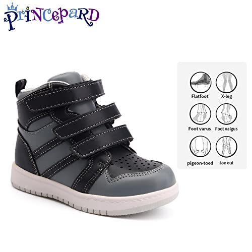 Princepard Orthopedic Shoes For Toddlers,High Top Kids Corrective Boots With Arch & Ankle Support For Girls And Boys To Correct Foot Problems Grey #TOP1