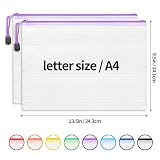 EOOUT 32pcs Mesh Zipper Pouch Bags, Mesh Bags with Zipper, Zipper Pouch for Organizing, Letter Size, A4 Size, for Office Supplies, Puzzles