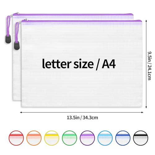Image of EOOUT 32pcs Mesh Zipper Pouch Bags, Mesh Bags with Zipper, Zipper Pouch for Organizing, Letter Size, A4 Size, for Office Supplies, Puzzles