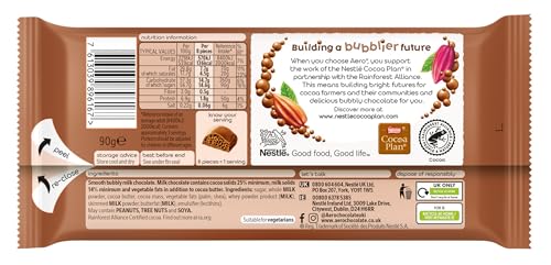 Aero Bubbly Milk Chocolate Sharing Bars, 15 x 90 g