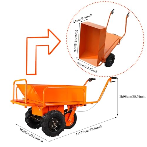 Carretilla eléctrica Coolpleasant con capacidad de 881 lbs y motor de 1500W miniatura 3