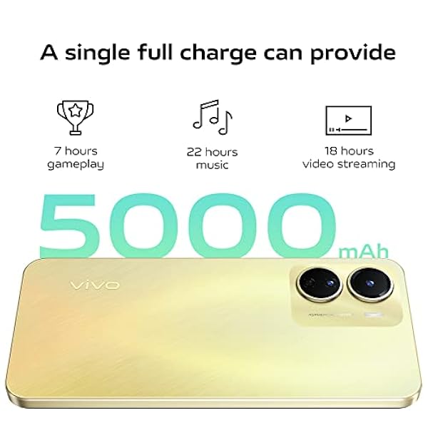 vivo Y16 Smartphone Libre, 4 GB de RAM 128 GB de ROM, batería de 5000 mAh, teléfono con Android 12, Gran Pantalla HD de 6,51 Pulgadas, cámara Dual de 13 MP, Doble SIM, Doble Modo de Espera