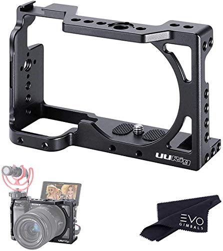 C-A6400 Camera Cage for Sony A6400 & A6300 | Full Metal Vlog Cage with 1 4 Threads, ARRI Support and Cold Shoe for Microphones, Lights, Handles & Monitors (C-A6400 Cage for Sony A6400 A6300)